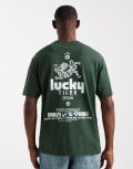 [ASOS DESIGN] ASOS DESIGN relaxed fit t-shirt with souvenir print in dark green S Mountain View