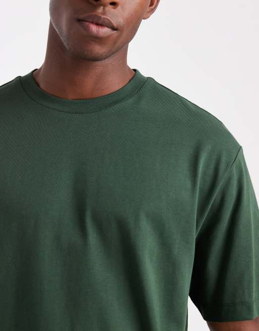 ASOS DESIGN relaxed fit T-shirt with souvenir print in dark green, 5 of 5