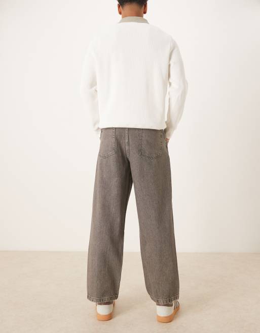 ASOS DESIGN relaxed fit tapered jeans in washed gray, 3 of 5