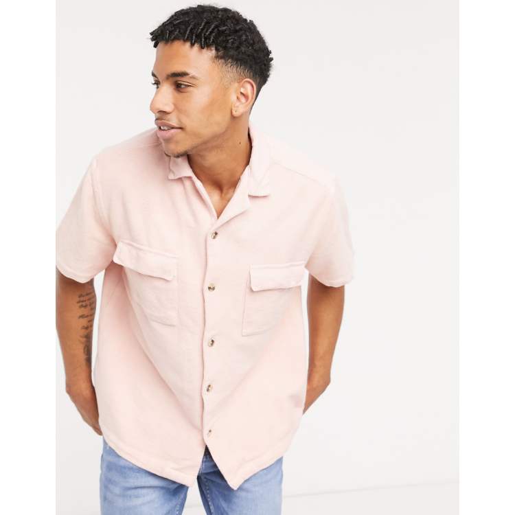 ASOS DESIGN fitted t-shirt with contrast trim in pink