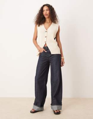 ASOS DESIGN relaxed fit vest in color block