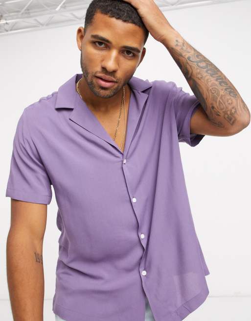 relaxed fit viscose shirt