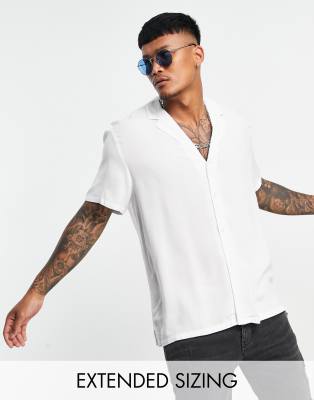 white revere collar shirt mens