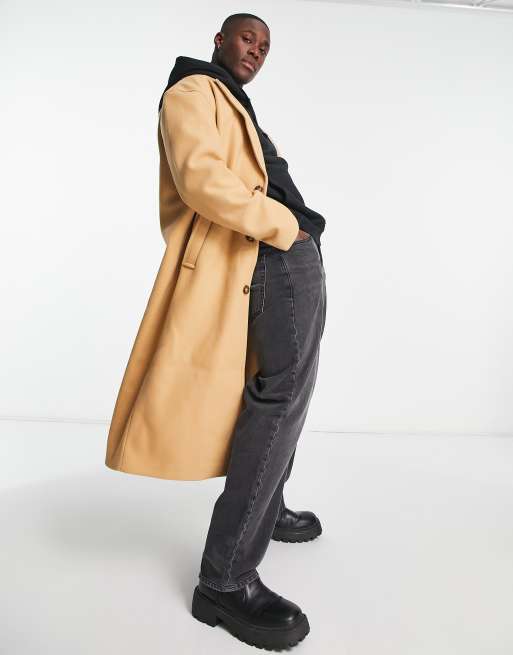 Asos camel sale overcoat