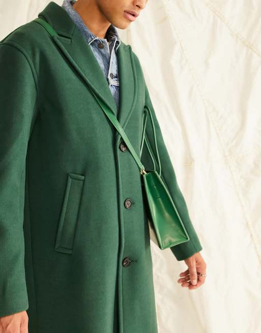 Green wool pea outlet coat