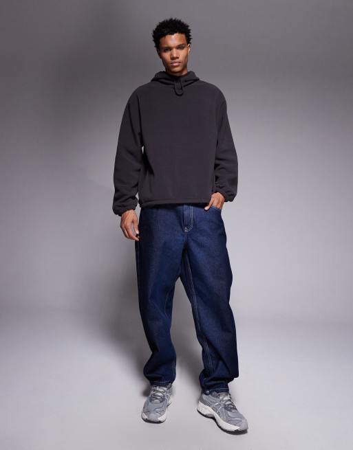 ASOS DESIGN relaxed fleece hoodie in charcoal, 2 of 5