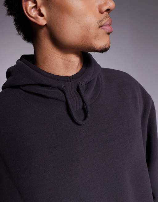 ASOS DESIGN relaxed fleece hoodie in charcoal, 5 of 5