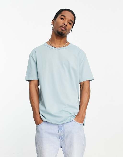 ASOS DESIGN relaxed heavyweight t-shirt in blue | ASOS