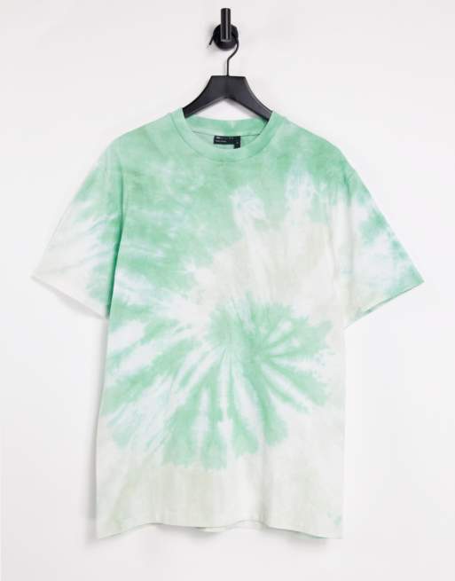 ASOS DESIGN relaxed heavyweight t-shirt in green tie dye