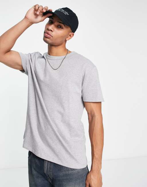 ASOS DESIGN relaxed heavyweight t-shirt in grey marl | ASOS