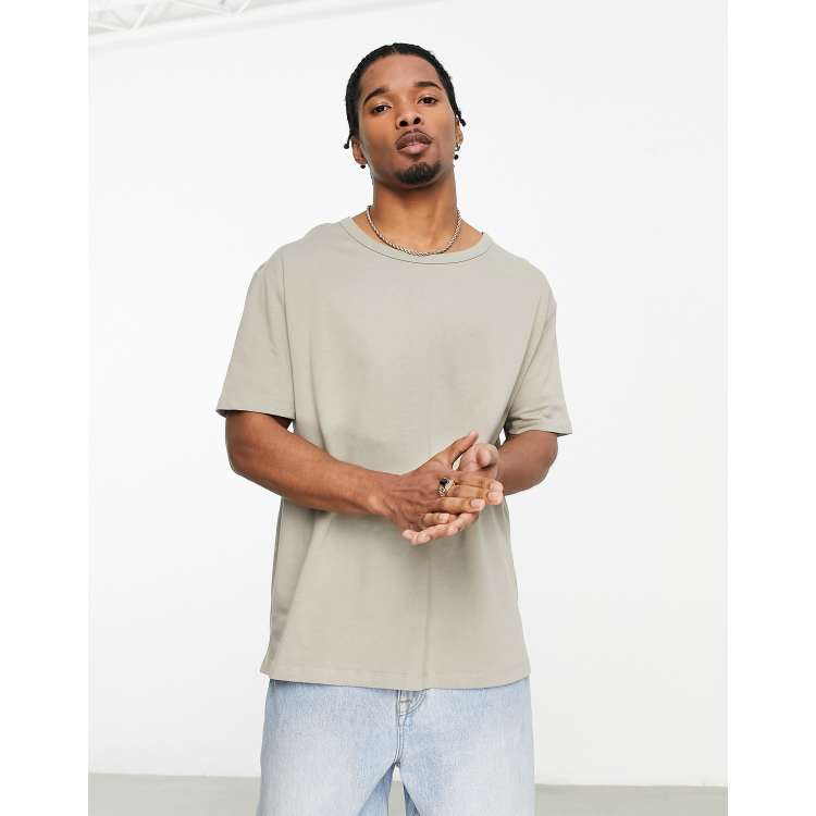 ASOS DESIGN relaxed heavyweight t-shirt in stone | ASOS