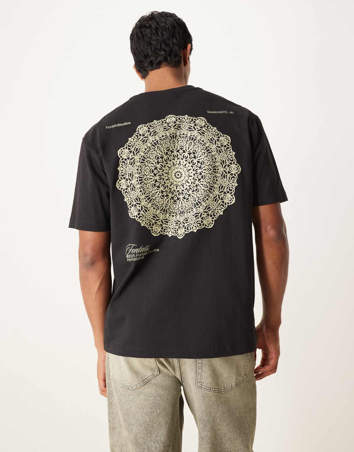 ASOS DESIGN relaxed heavyweight t-shirt with back print in black