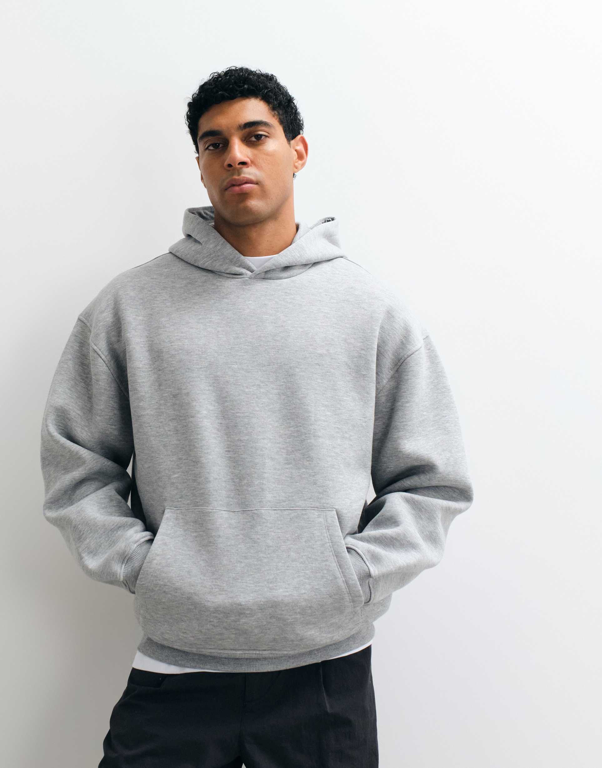 ASOS DESIGN relaxed hoodie in grey marl