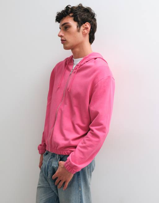 ASOS DESIGN relaxed hoodie met trekkoorden in roze wassing, 5 van 5