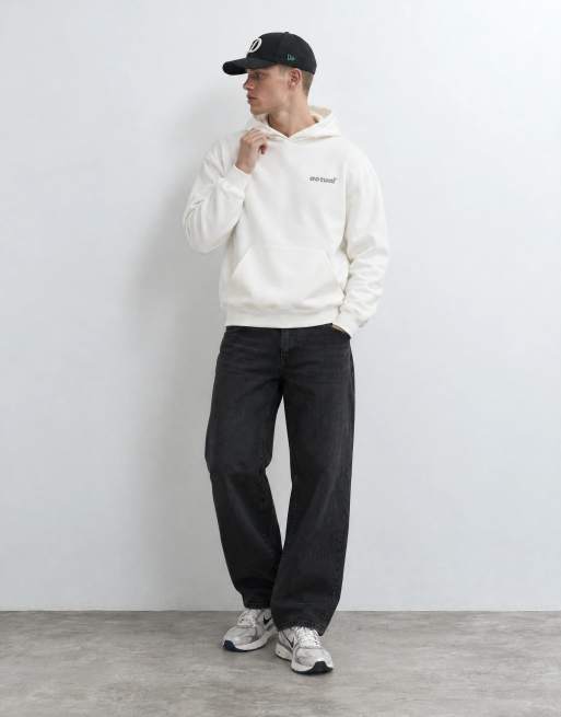 ASOS DESIGN relaxed hoodie with back print in ecru, 6 of 9
