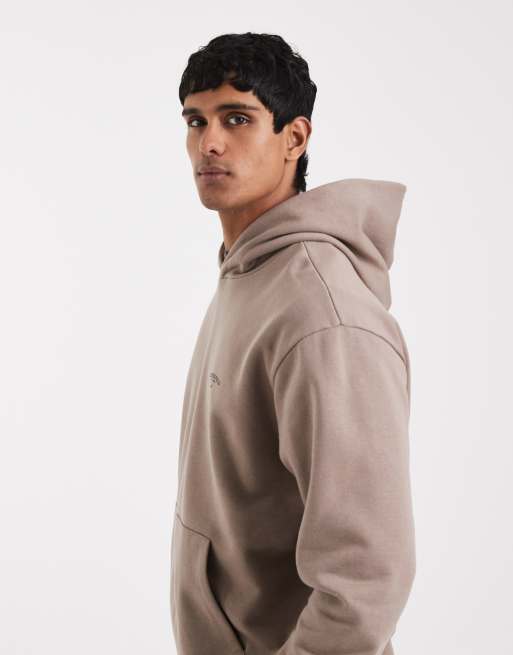 ASOS DESIGN relaxed hoodie with celestial print in brown, 5 of 5