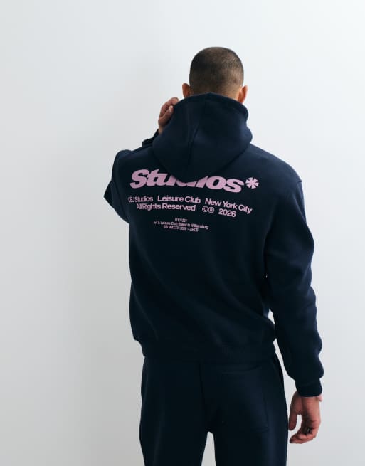 ASOS DESIGN relaxed hoodie with front and back pigment print in black, 4 of 5