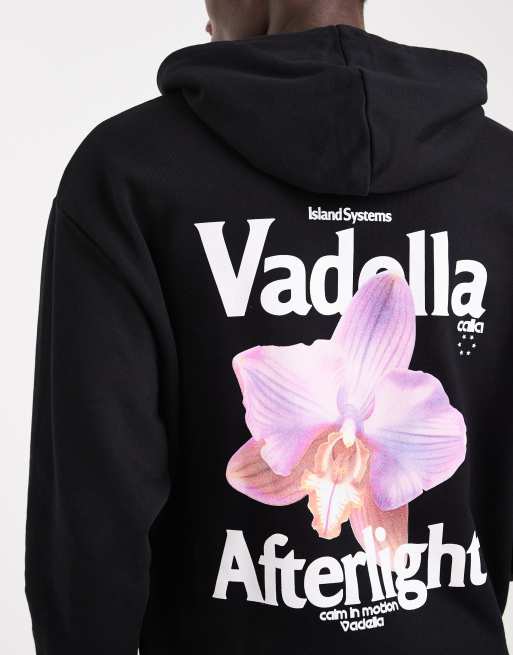 ASOS DESIGN relaxed hoodie with photographic floral print in black, 5 of 5