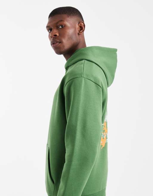 ASOS DESIGN relaxed hoodie with print in green, 4 of 5