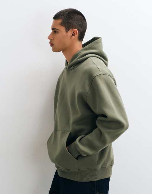 ASOS DESIGN relaxed hoodie with print in khaki - KHAKI, 3 of 9