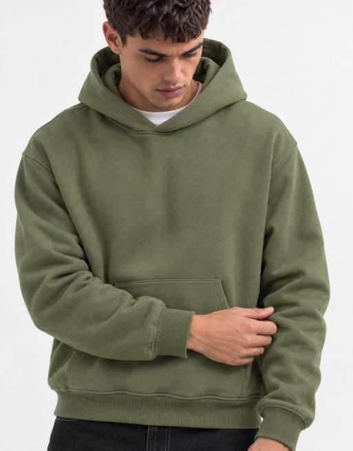 ASOS DESIGN relaxed hoodie with print in khaki - KHAKI, 7 of 9
