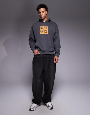 Asos Design Relaxed Hoodie With Pulp Fiction Print In Black