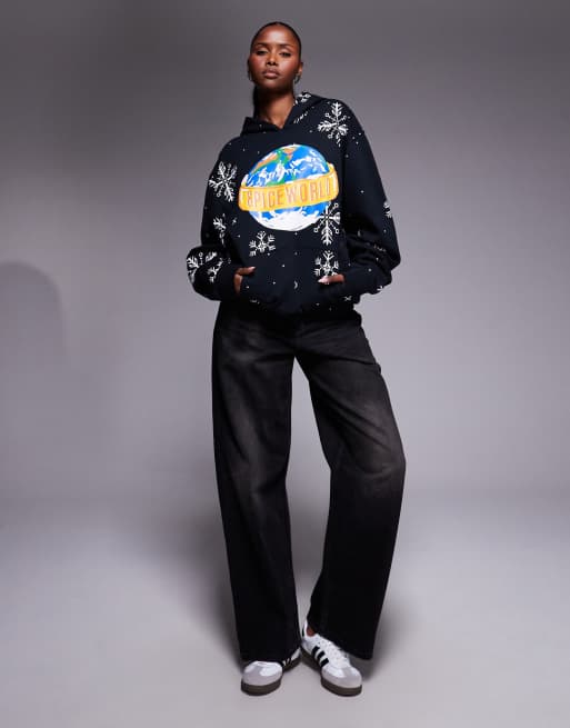 ASOS DESIGN relaxed hoodie with Spice Girls print in black, 2 of 4
