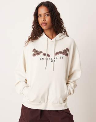 Asos Design Relaxed Hoodie With Wicked Print In Multi