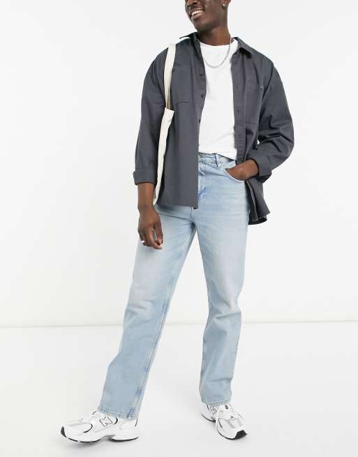 ASOS DESIGN relaxed jeans in vintage light wash