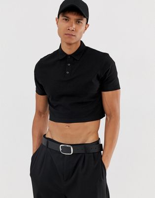 ASOS DESIGN relaxed jersey cropped polo 