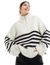 ASOS DESIGN Curve knitted top with scoop neck with rib bust detail