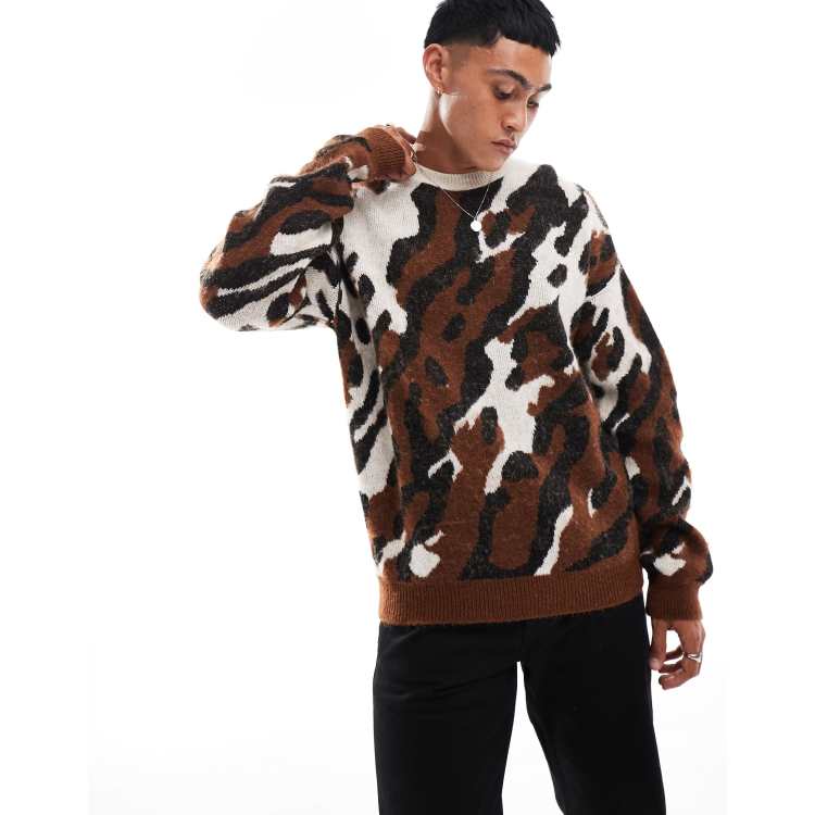 Leopard print sweater men hotsell