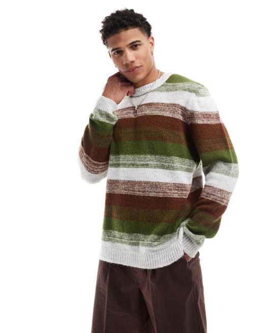 FhyzicsShops DESIGN relaxed knit brushed sweater with space dye design