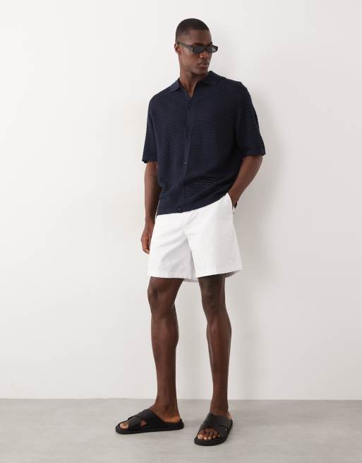 ASOS DESIGN relaxed knit button through in navy, 2 of 5