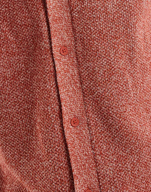 ASOS DESIGN relaxed knit button up in rust twist - part of a set, 3 of 5