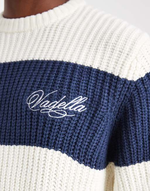 ASOS DESIGN relaxed knit crew neck sweater with Vadella embroidery
