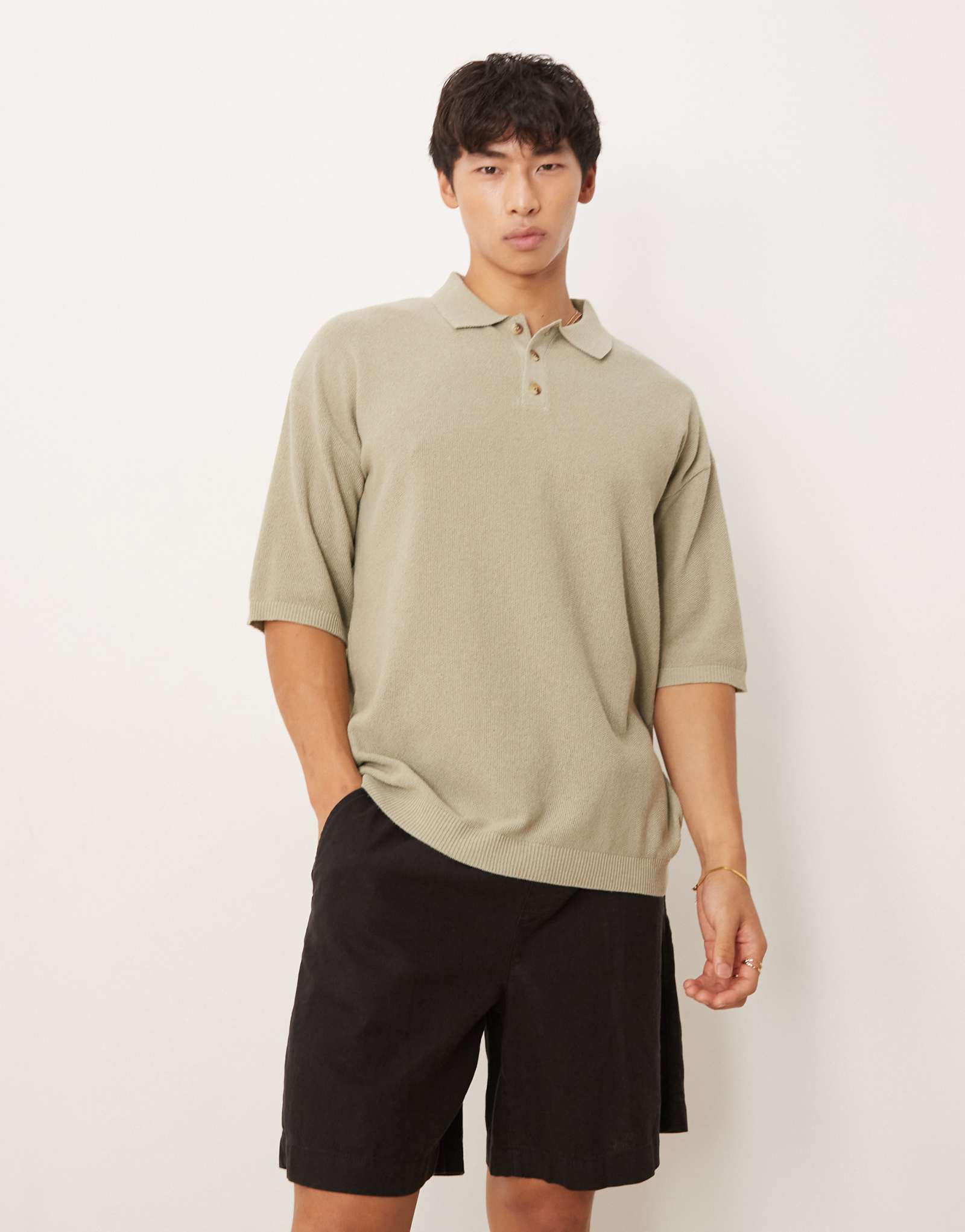 Поло ASOS DESIGN цвета хаки