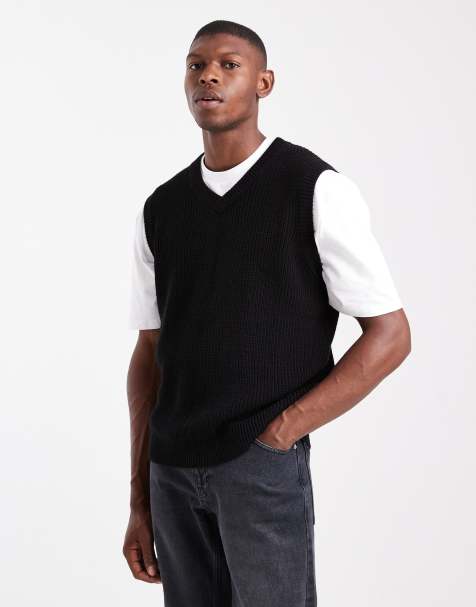 ASOS DESIGN relaxed knit tank top in black - view 1