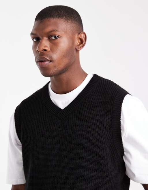 ASOS DESIGN relaxed knit tank top in black | ASOS