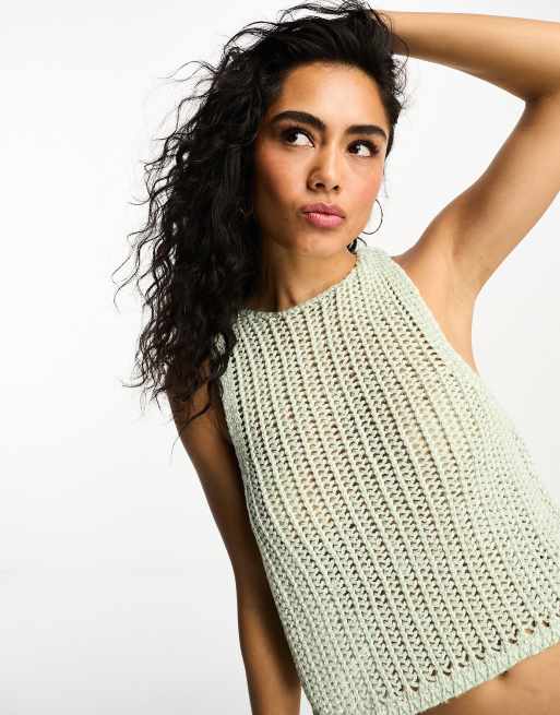 Knitted tanktop khaki