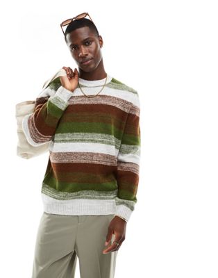 ASOS DESIGN relaxed knitted brushed jumper with space dye design
