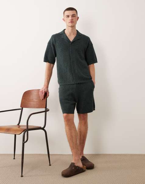 ASOS DESIGN relaxed knitted co-ord in green twist - view 1