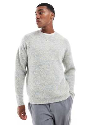 ASOS DESIGN ASOS DESIGN relaxed knitted crew neck jumper in blue space dye