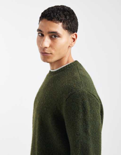 ASOS DESIGN relaxed knitted crew neck jumper in green, 4 of 5