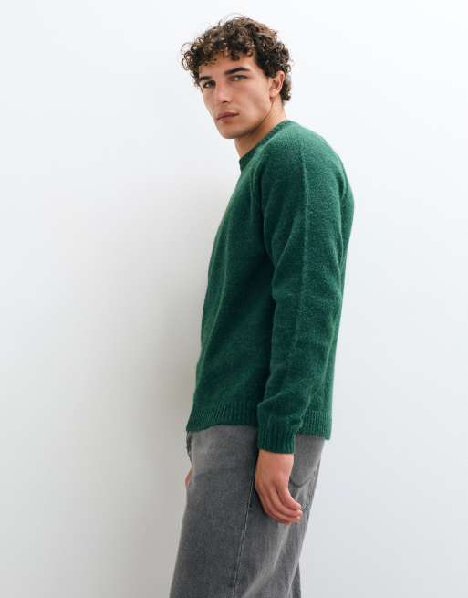 ASOS DESIGN relaxed knitted crew neck jumper in green, 4 of 5