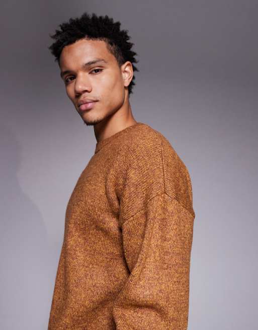 ASOS DESIGN relaxed knitted crew neck jumper in mustard, 4 of 5
