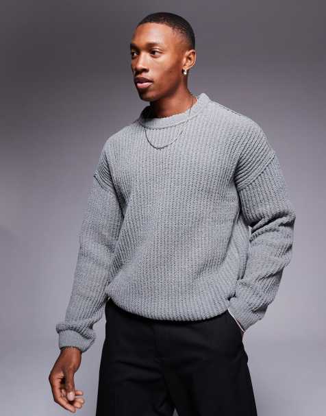 Mens jumpers grey sale