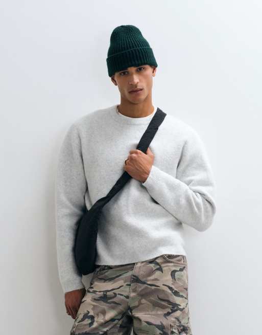 ASOS DESIGN relaxed knitted jumper in grey marl, 5 of 5