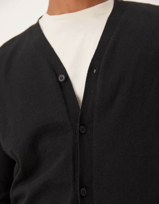ASOS DESIGN relaxed knitted lightweight cardigan in black
