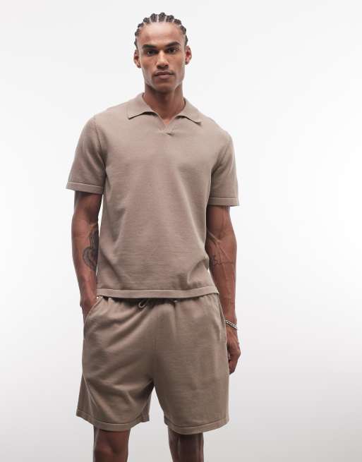 ASOS DESIGN relaxed knitted shorts in stone (part of a set) , 2 of 5